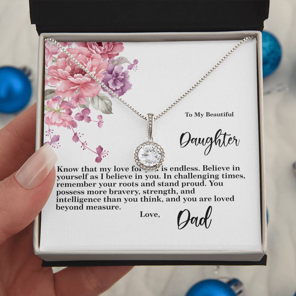 4027b Eternal Hope Necklace, Gift to my Daughter with Beautiful Message Card