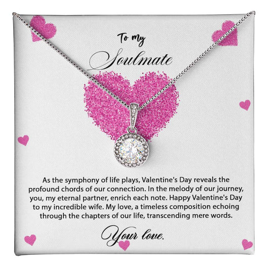 valentine-8b Eternal Hope Necklace, Gift to my Soulmate with Beautiful Message Card