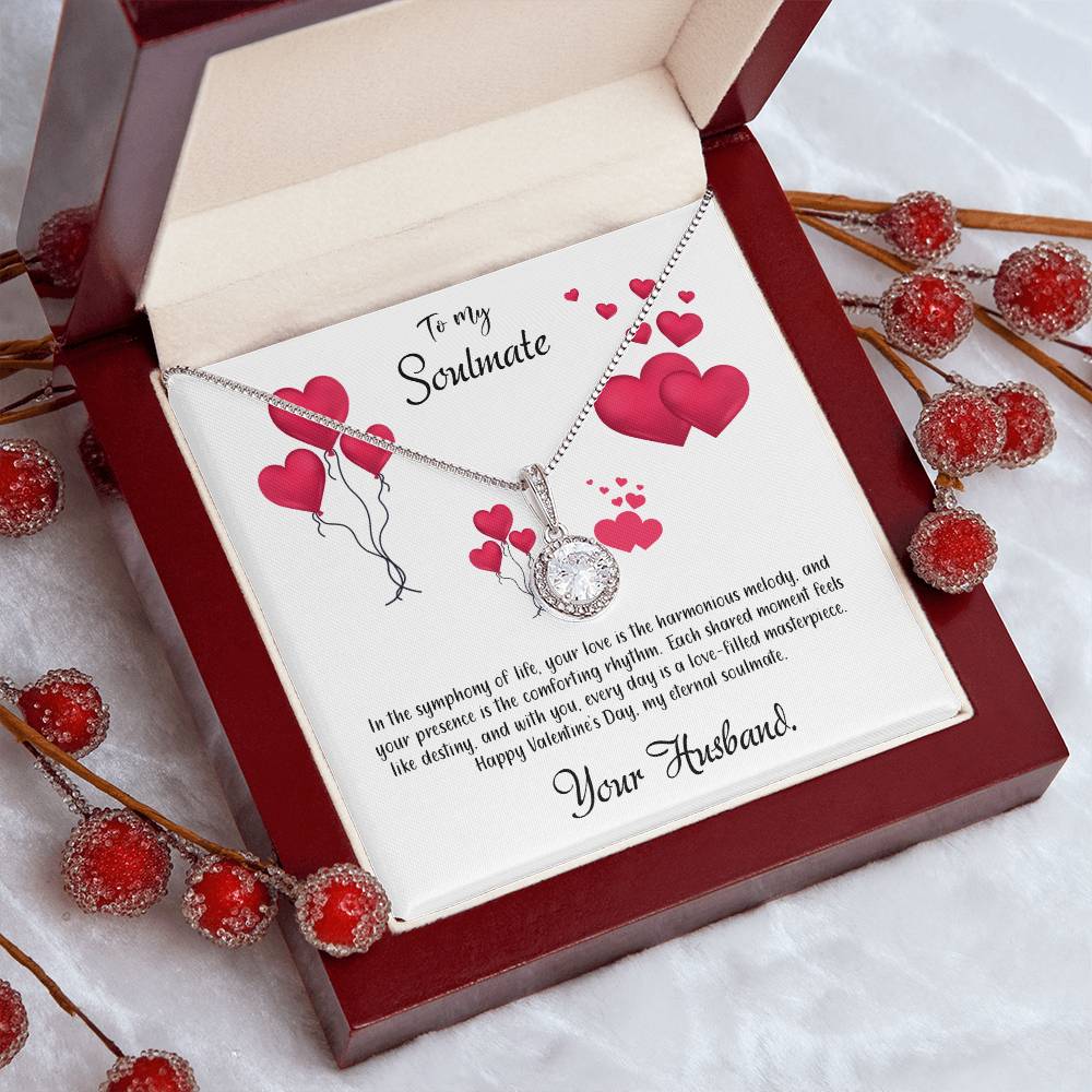 valentine-11b Eternal Hope Necklace, Gift to my Soulmate with Beautiful Message Card