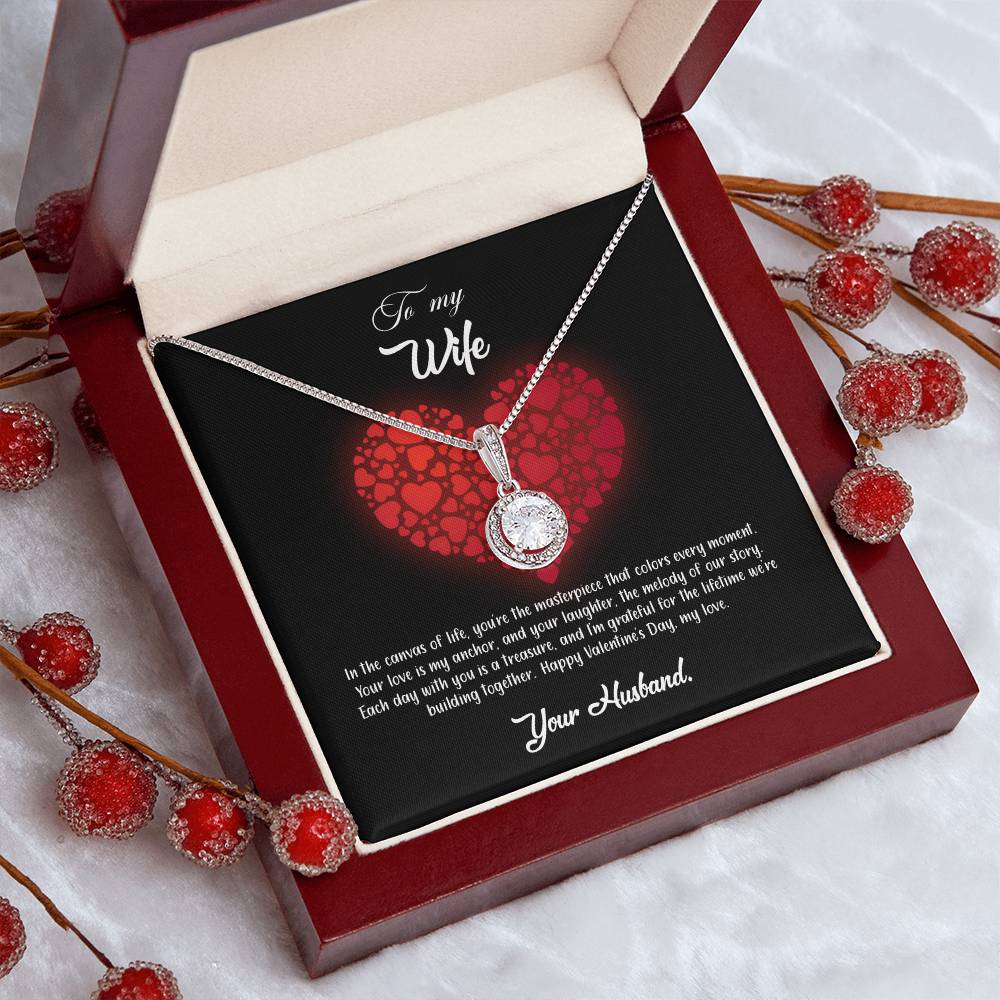 valentine-23a Eternal Hope Necklace, Gift to my Wife with Beautiful Message Card.