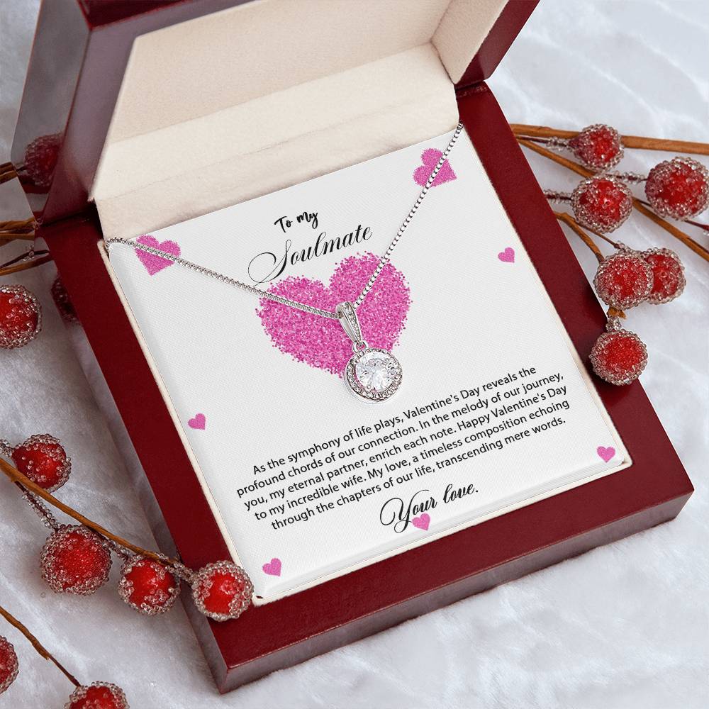 valentine-8b Eternal Hope Necklace, Gift to my Soulmate with Beautiful Message Card