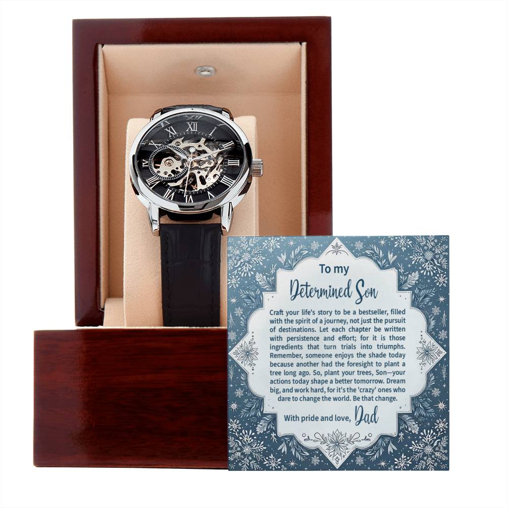 Men's Openwork Watch, Gift for my Son with Message card