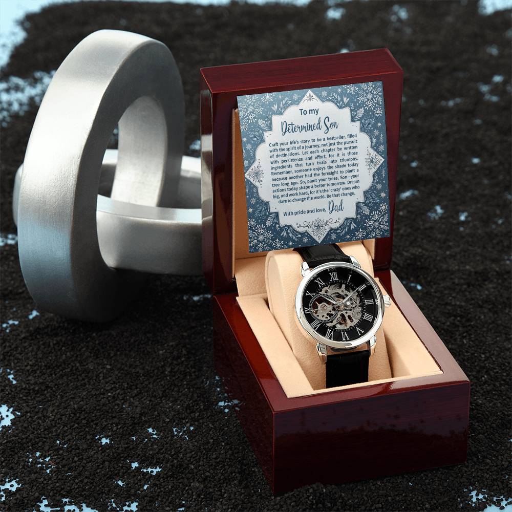 Men's Openwork Watch, Gift for my Son with Message card