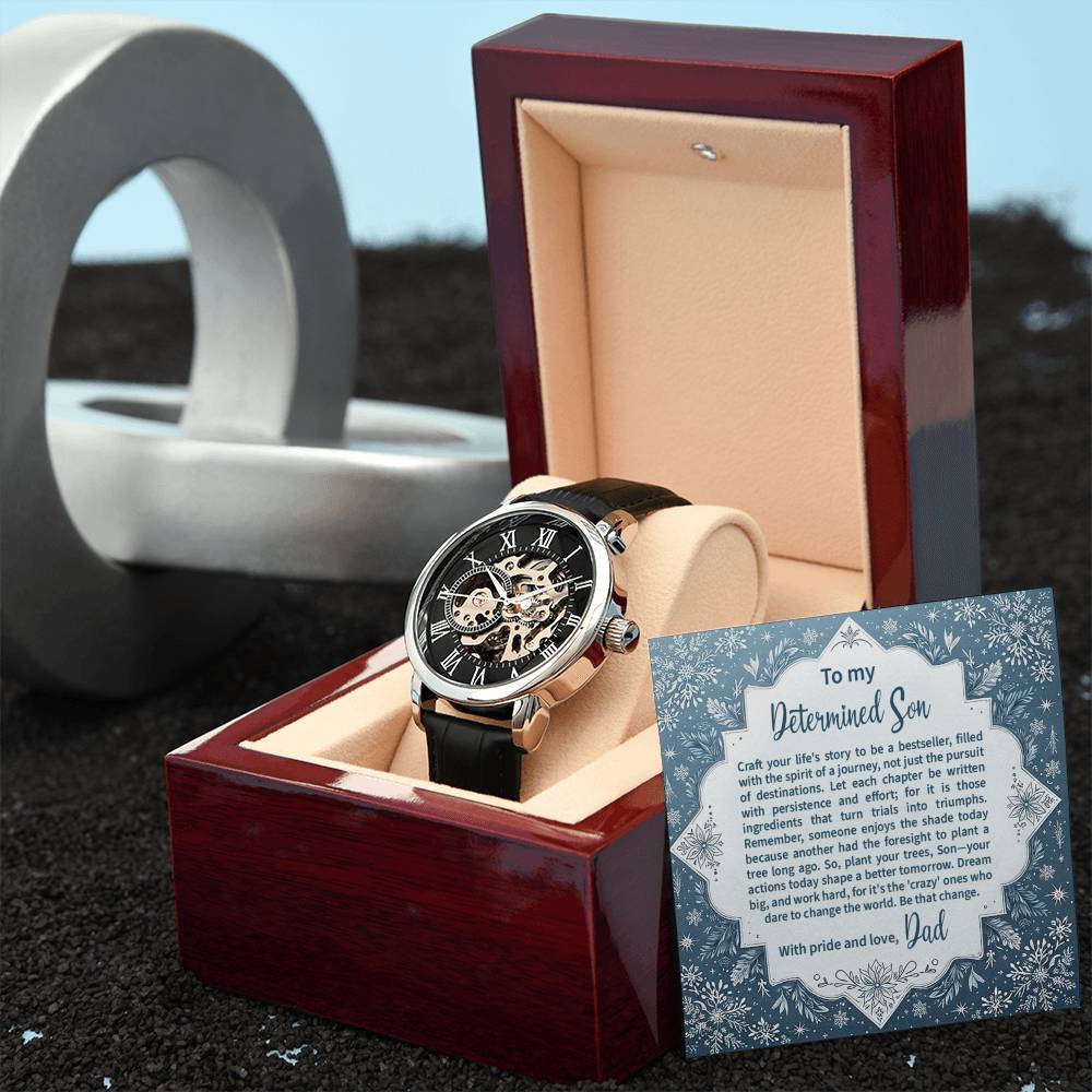 Men's Openwork Watch, Gift for my Son with Message card