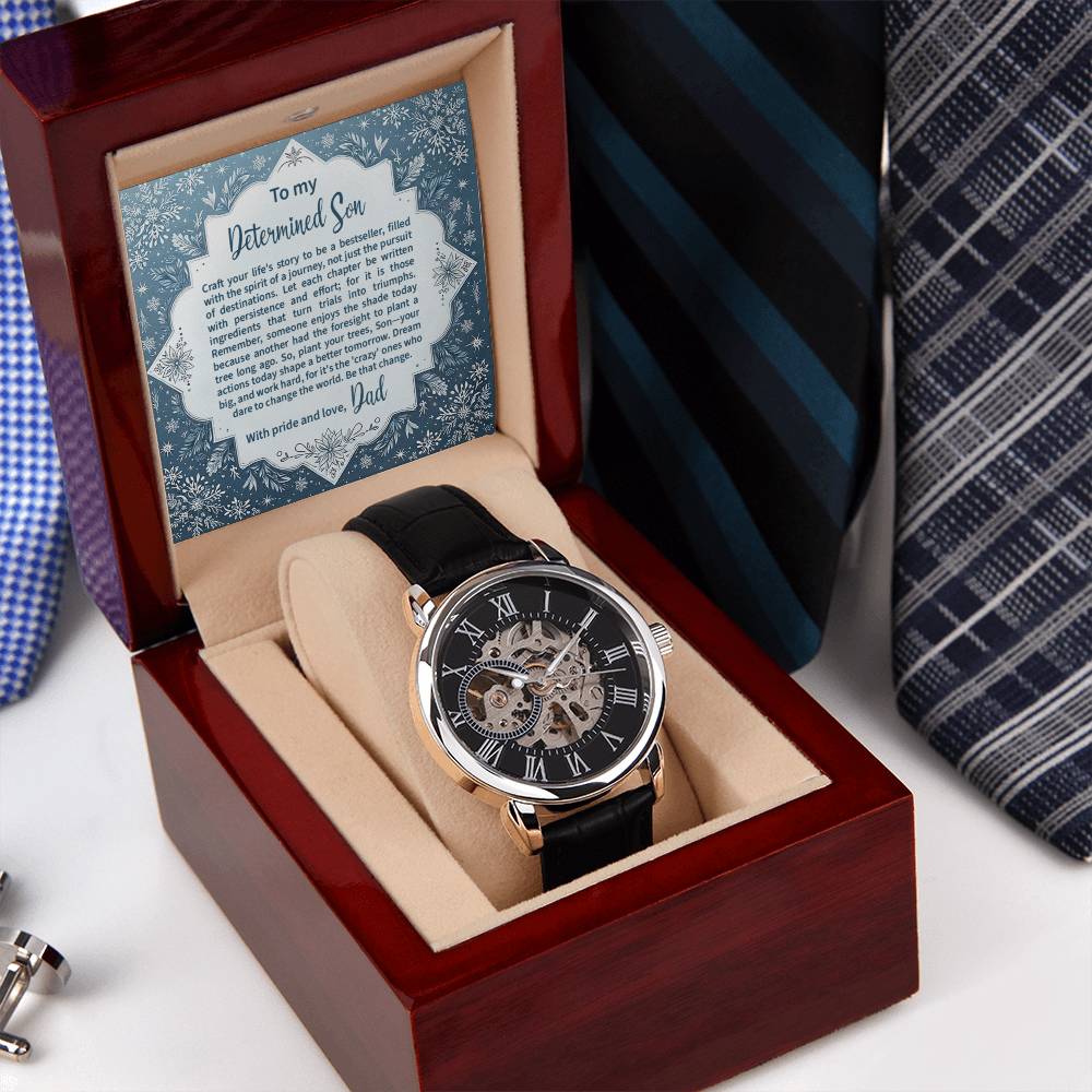 Men's Openwork Watch, Gift for my Son with Message card