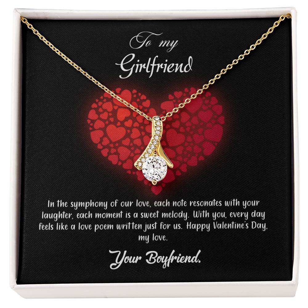 valentine-23c Alluring Beauty Necklace, Gift to my Girlfriend with Beautiful Message Card