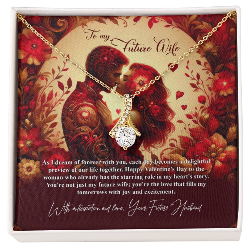 Valentine-st31d Alluring Beauty Necklace, Gift to my Future Wife with Beautiful Message Card