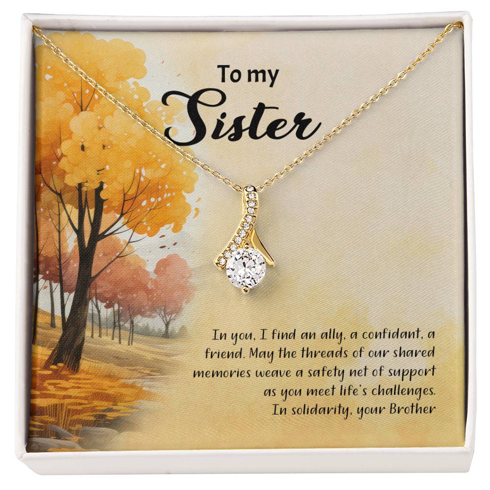 4041b Alluring Beauty Necklace, Gift to my Sister with Beautiful Message Card