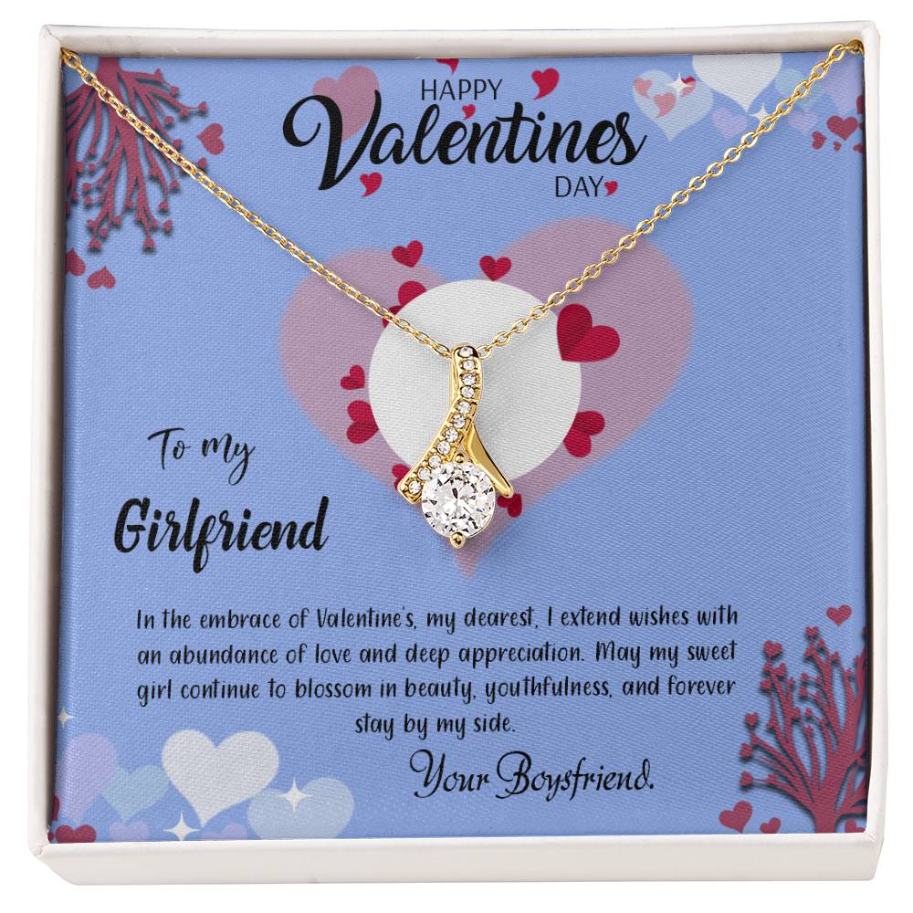 valentine-30c Alluring Beauty Necklace, Gift to my Girlfriend with Beautiful Message Card