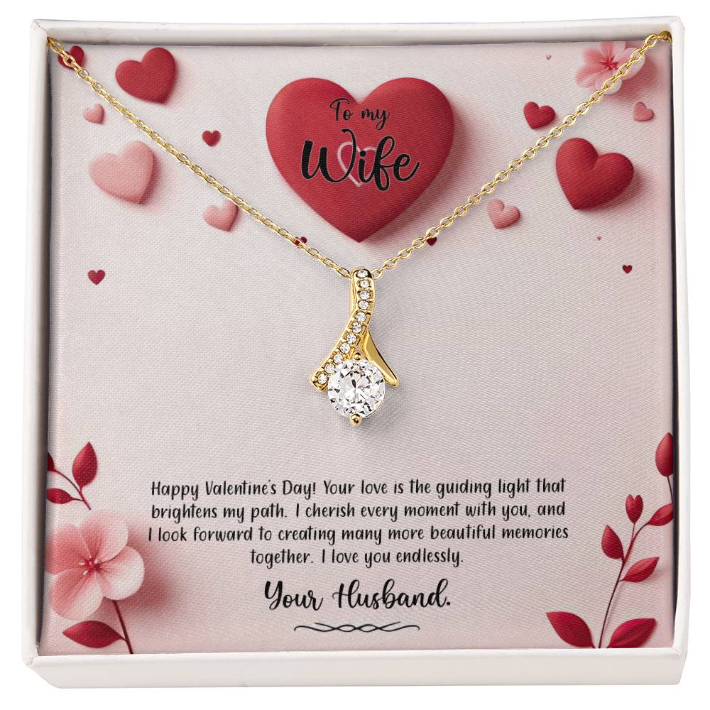 Valentine-st6a Alluring Beauty Necklace, Gift to my Wife with Beautiful Message Card