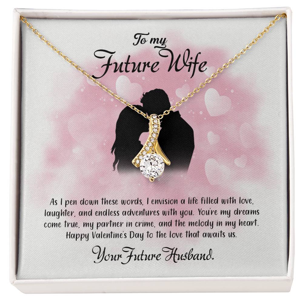 valentine-5d Alluring Beauty Necklace, Gift to my Future Wife with Beautiful Message Card