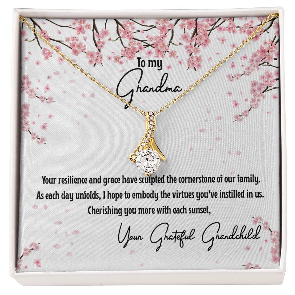 4040a Alluring Beauty Necklace, Gift to my Grandma with Beautiful Message Card