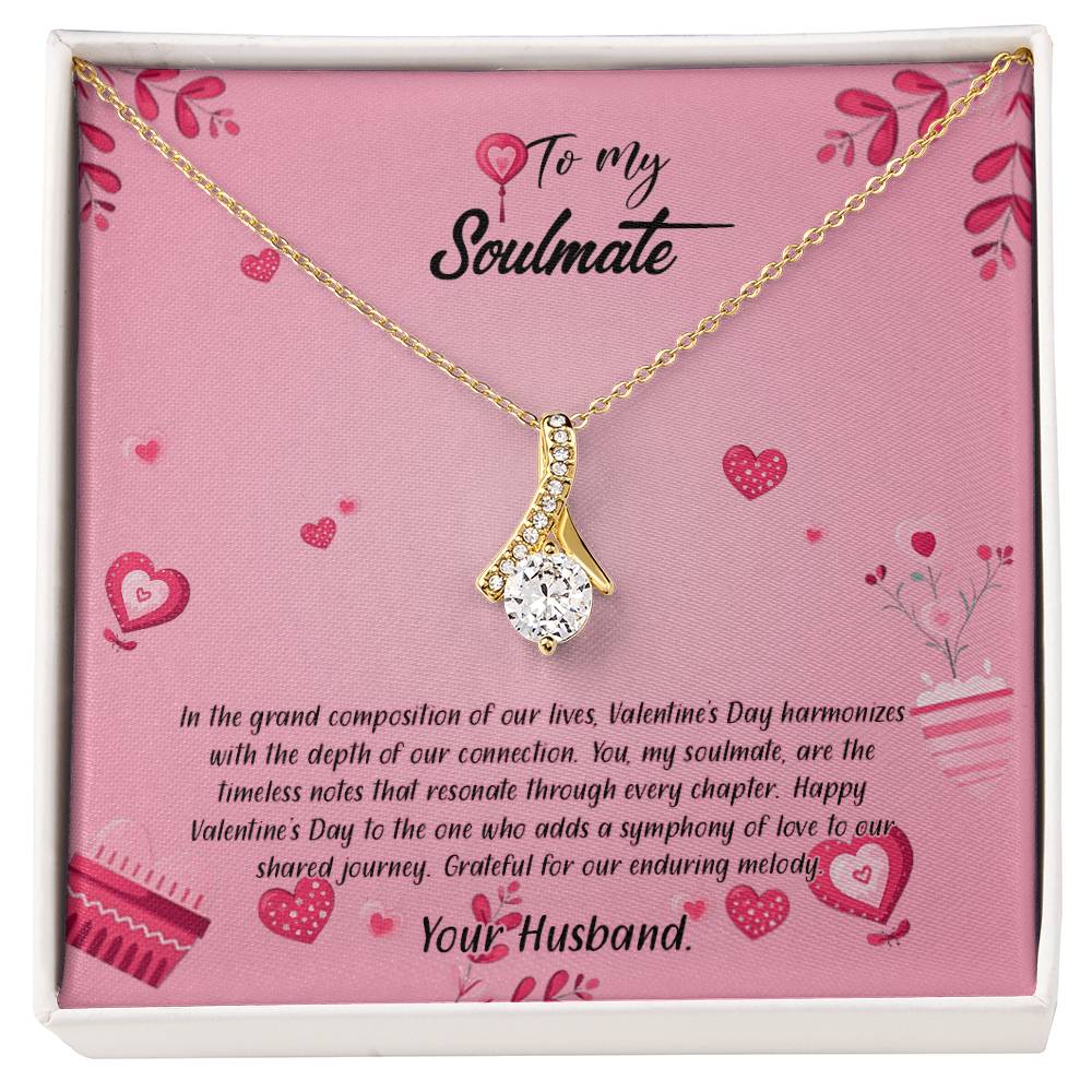 valentine-16b Alluring Beauty Necklace, Gift to my Soulmate with Message Card