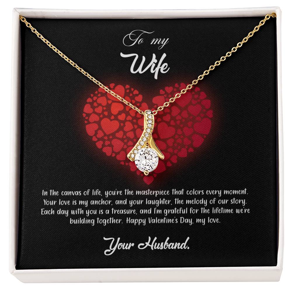 valentine-23a Alluring Beauty Necklace, Gift to my Wife with Beautiful Message Card