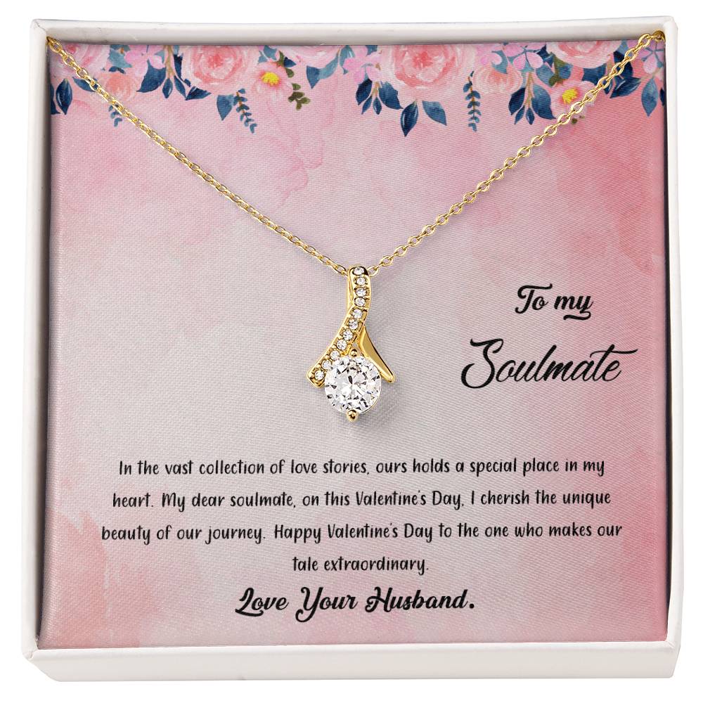 valentine-38b Alluring Beauty Necklace, Gift to my Soulmate with Message Card