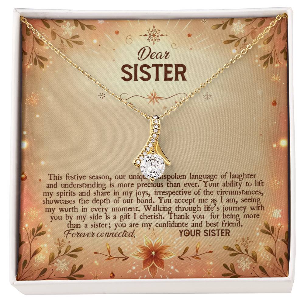 4043b Alluring Beauty Necklace, Gift to my Sister with Beautiful Message Card