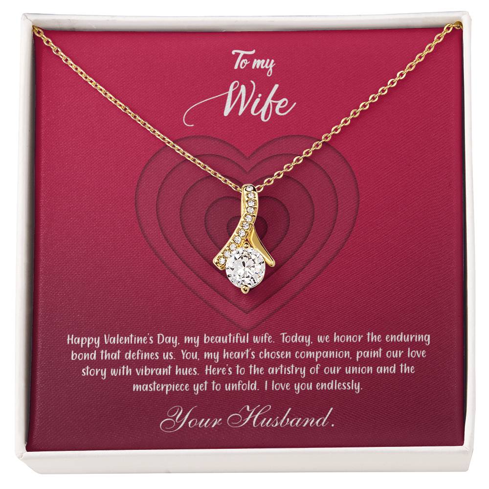 valentine-9a Alluring Beauty Necklace, Gift to my Wife with Beautiful Message Card