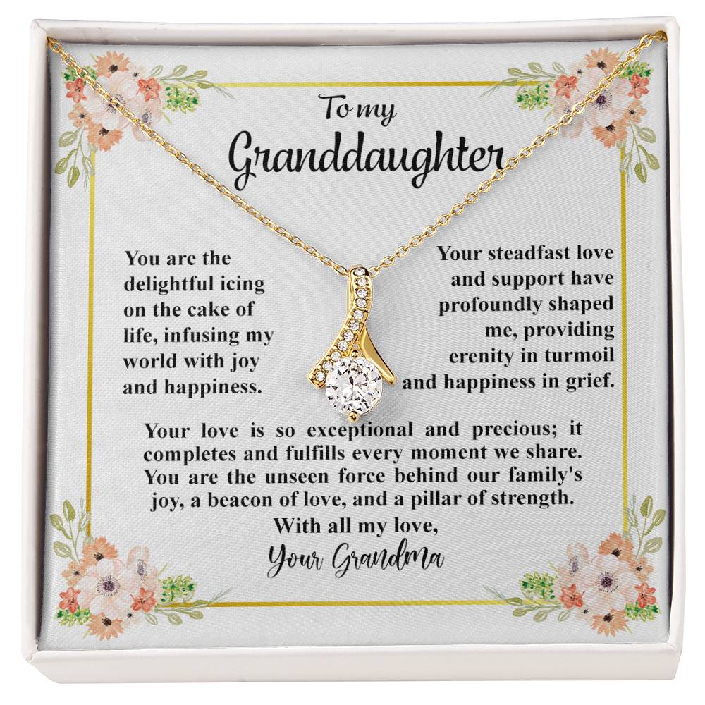 4032c Alluring Beauty Necklace, Gift to my Granddaughter with Beautiful Message Card