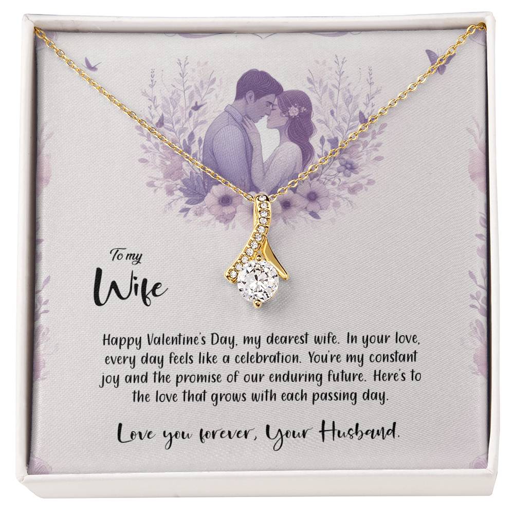 Valentine-st14a Alluring Beauty Necklace, Gift to my Wife with Beautiful Message Card