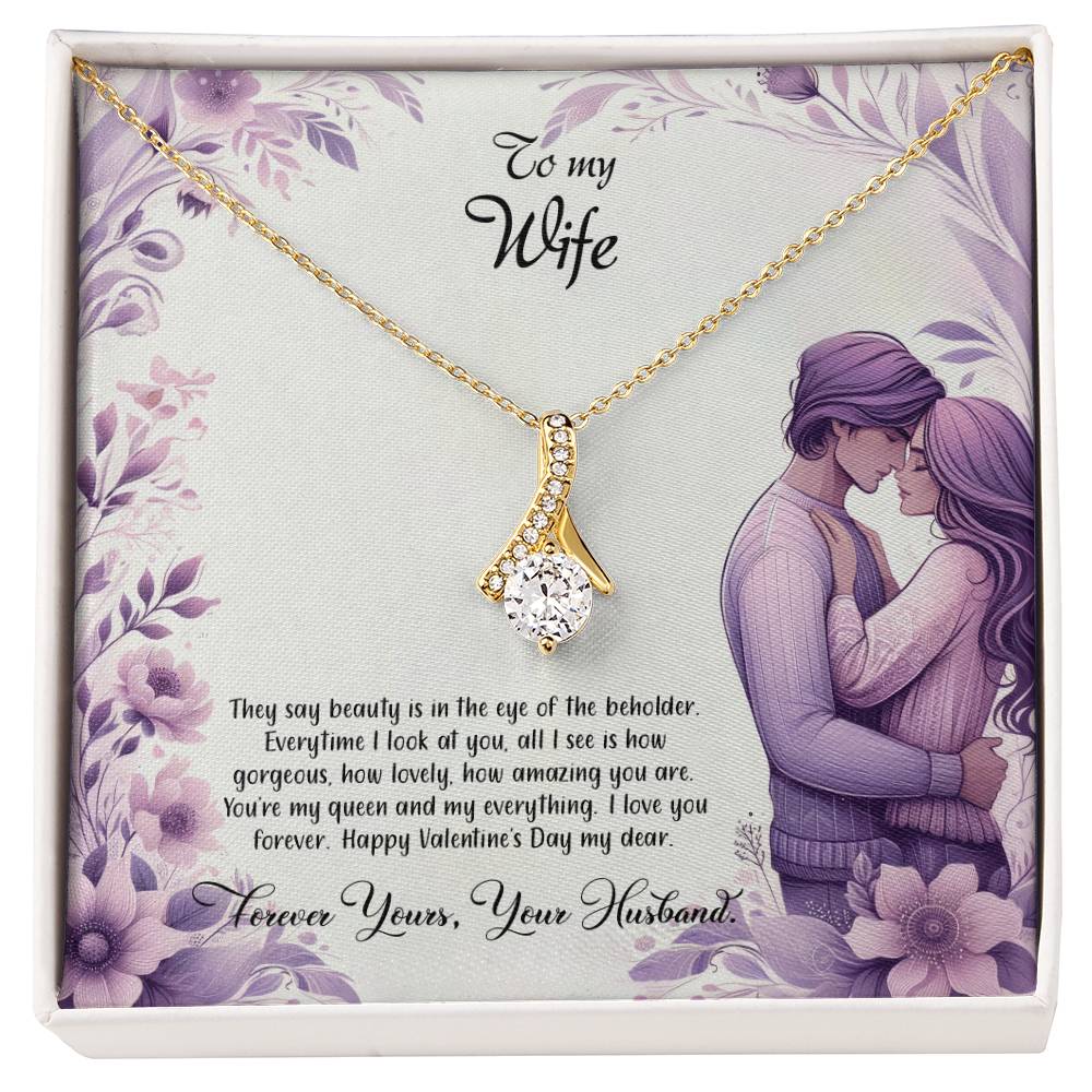 Valentine-st25a Alluring Beauty Necklace, Gift to my Wife with Beautiful Message Card