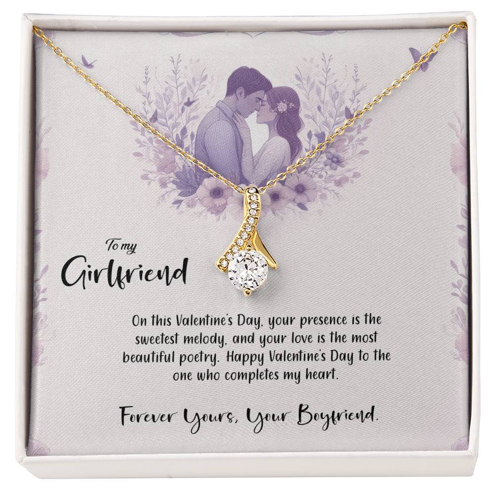 Valentine-st14c Alluring Beauty Necklace, Gift to my Girlfriend with Beautiful Message Card