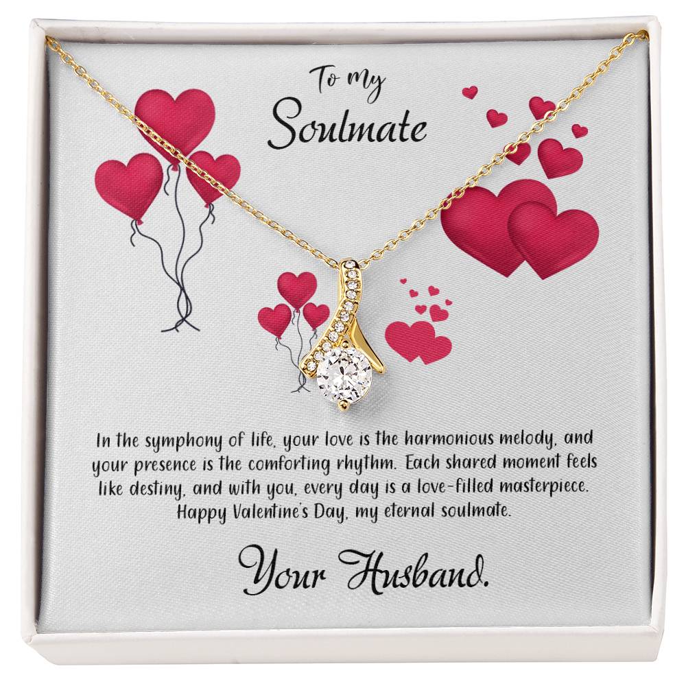 valentine-11b Alluring Beauty Necklace, Gift to my Soulmate with Message Card