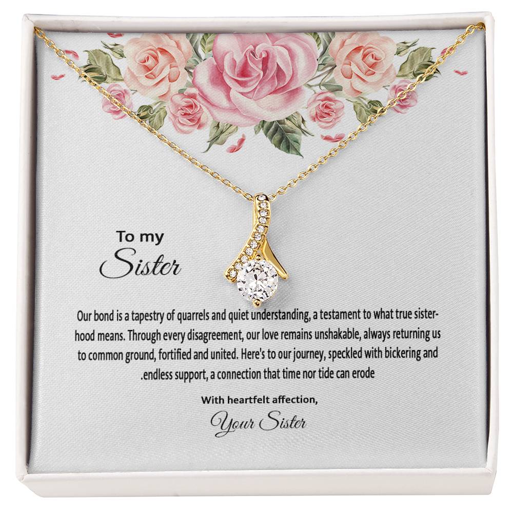 4031c Alluring Beauty Necklace, Gift to my Sister with Beautiful Message Card