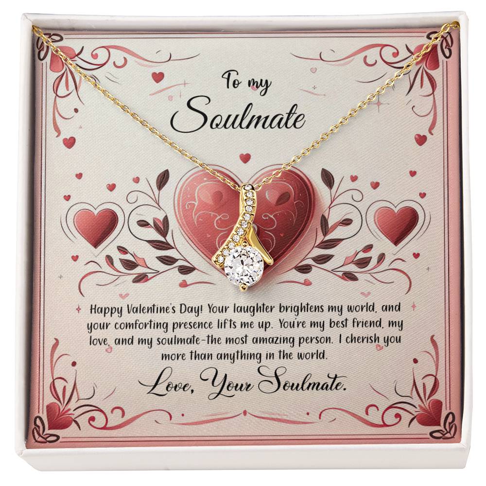 Valentine-st12b Alluring Beauty Necklace, Gift to my Soulmate with Message Card