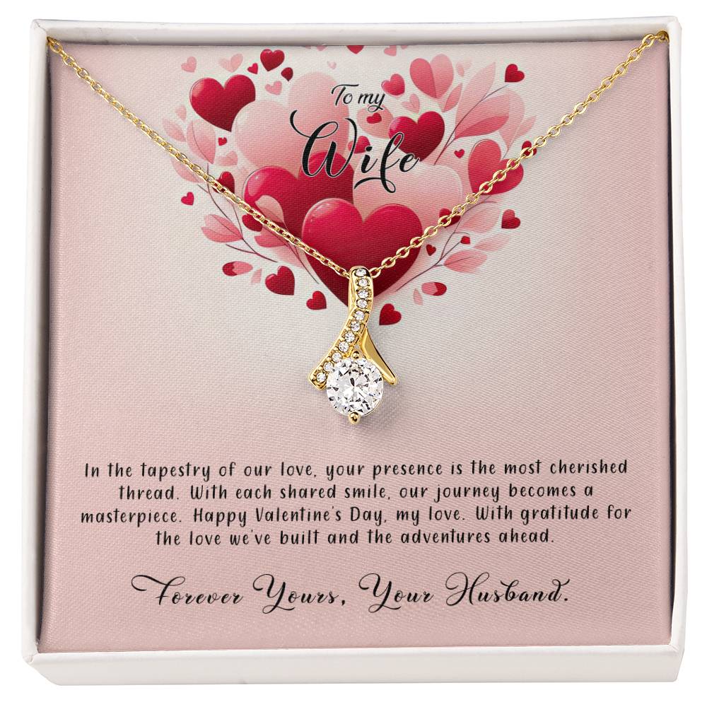 Valentine-st8a Alluring Beauty Necklace, Gift to my Wife with Beautiful Message Card