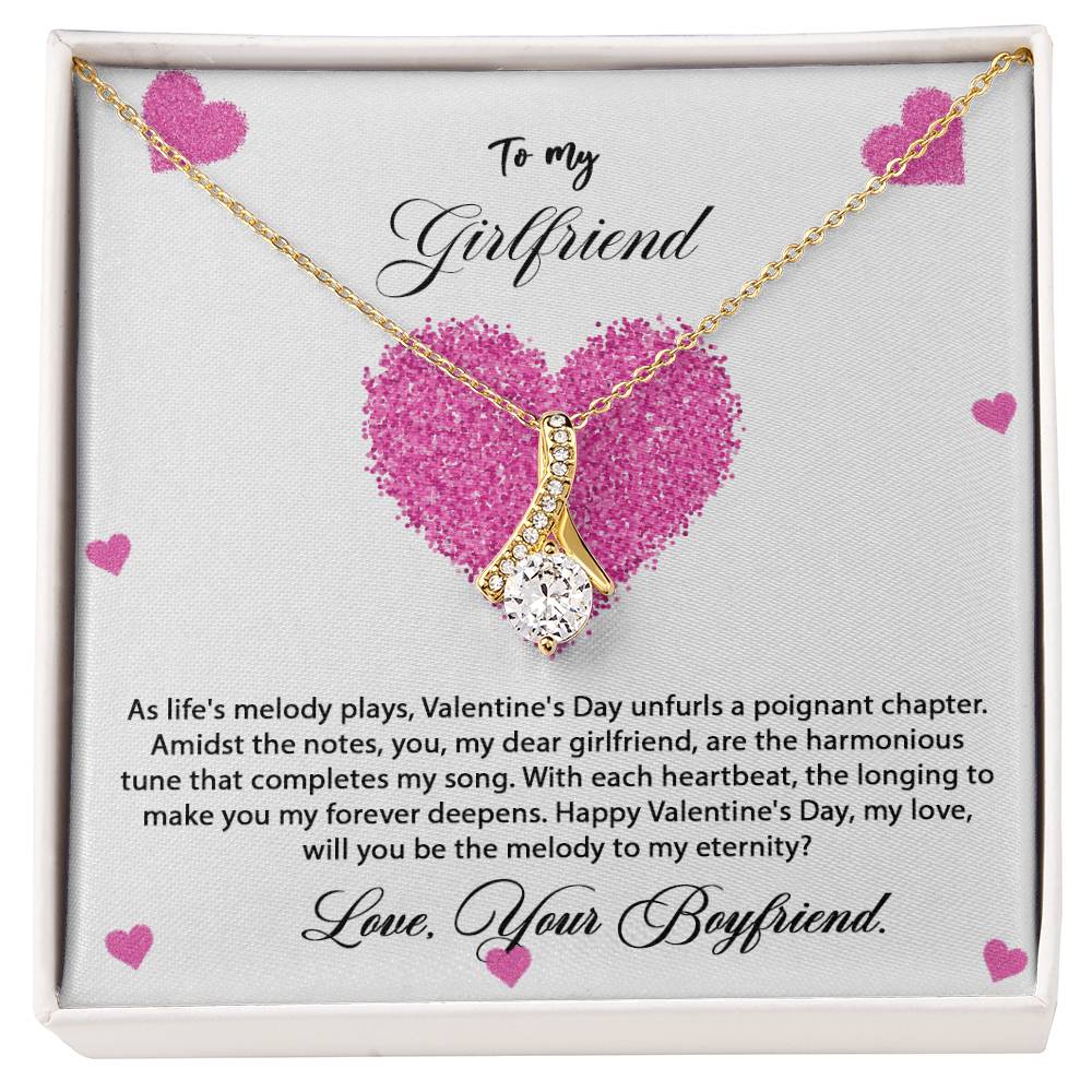 valentine-8c Alluring Beauty Necklace, Gift to my Girlfriend with Beautiful Message Card