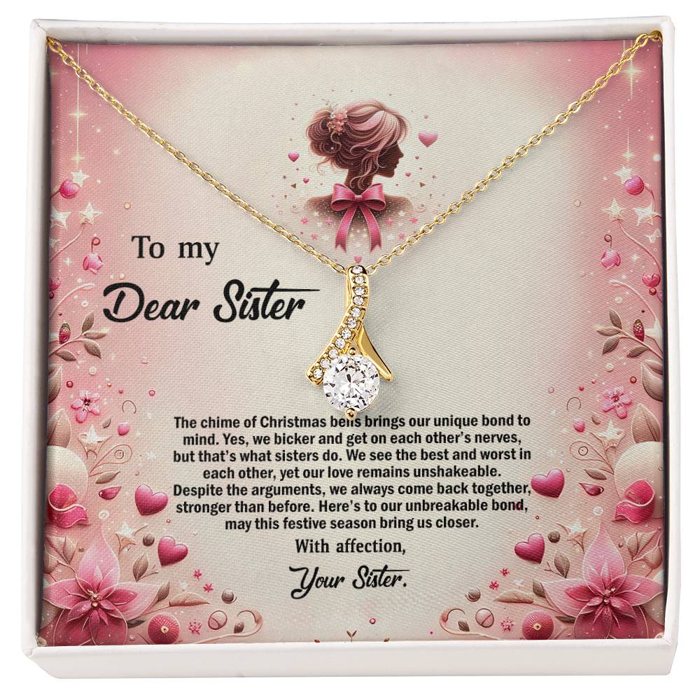 4058e Alluring Beauty Necklace, Gift to my Sister with Beautiful Message Card