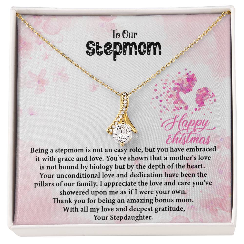 4020 a Alluring Beauty Necklace, Gift to my Stepmom with Beautiful Message Card