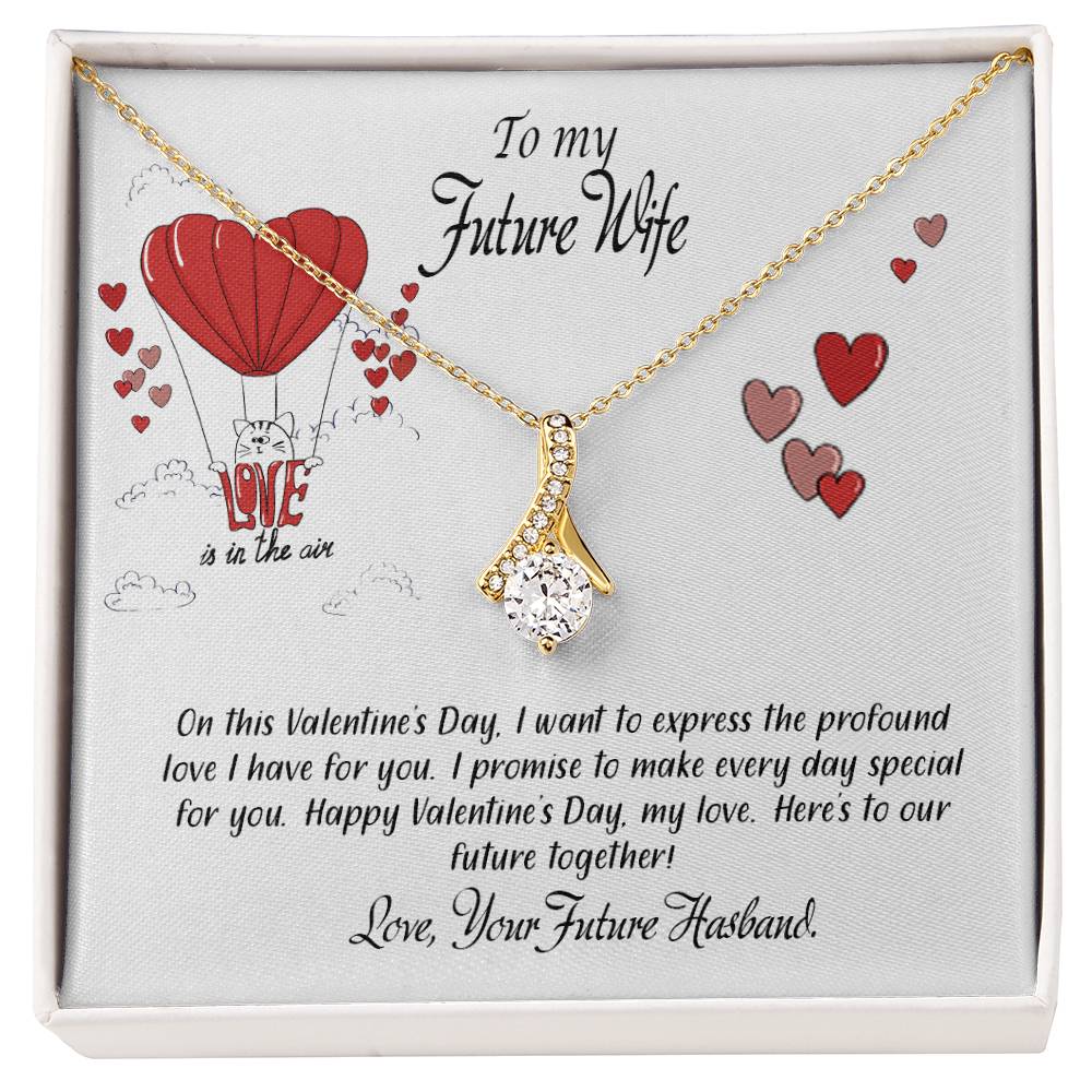 valentine-24d Alluring Beauty Necklace, Gift to my Future Wife with Beautiful Message Card