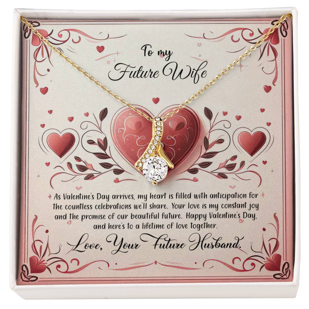 Valentine-st12d Alluring Beauty Necklace, Gift to my Future Wife with Beautiful Message Card