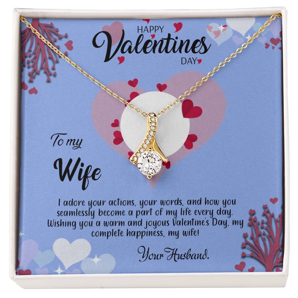 valentine-30a Alluring Beauty Necklace, Gift to my Wife with Beautiful Message Card