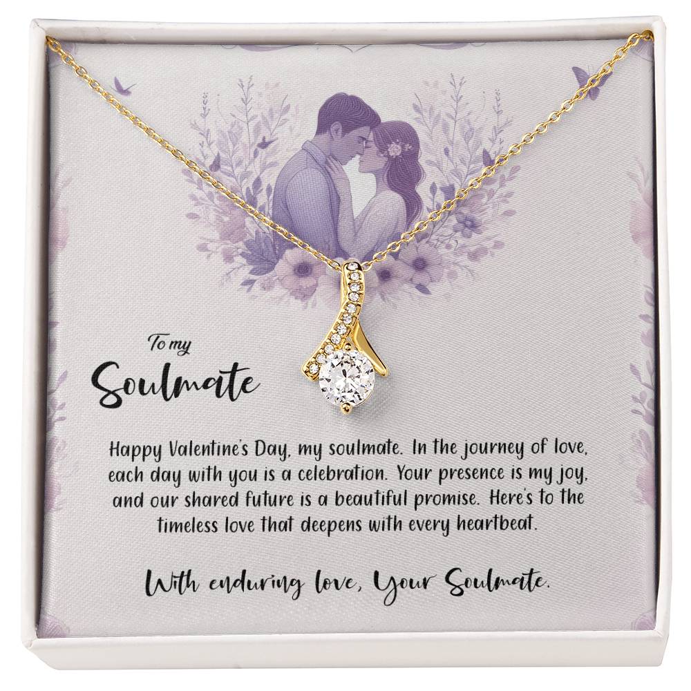 Valentine-st14b Alluring Beauty Necklace, Gift to my Soulmate with Message Card