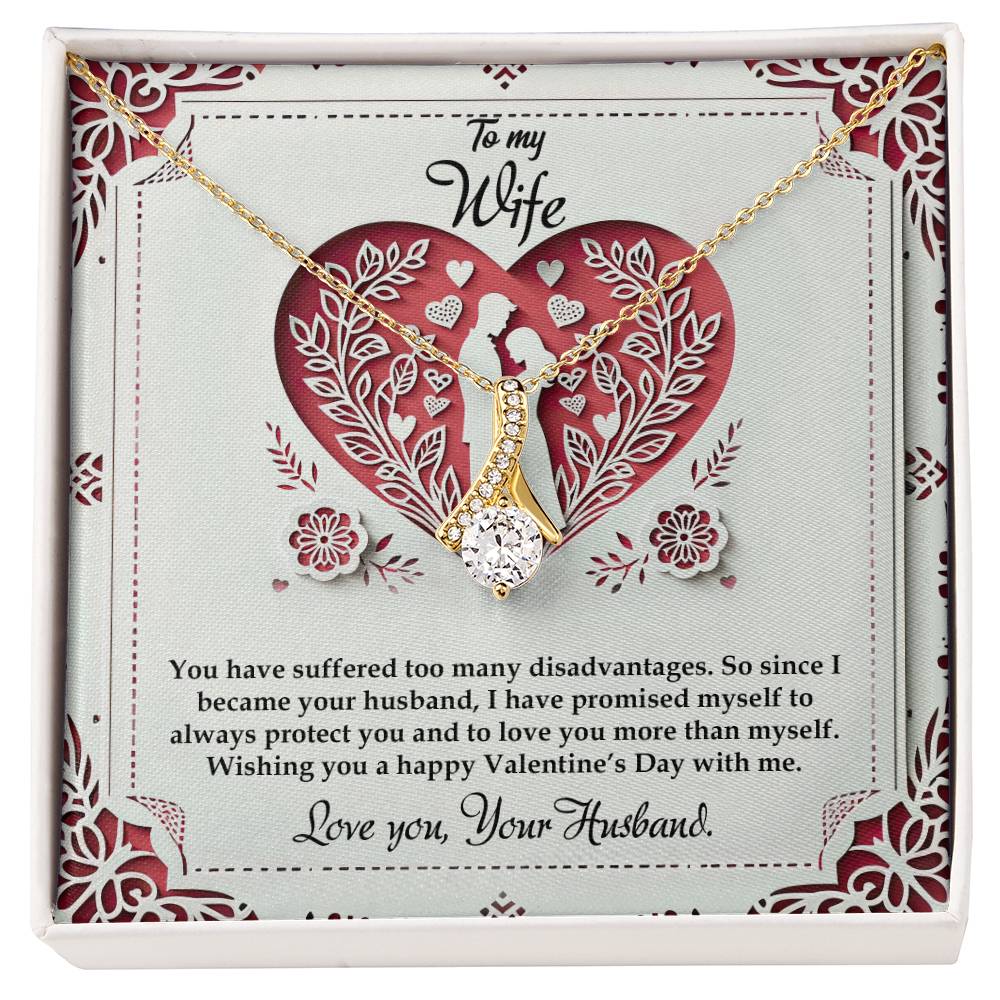 Valentine-st16a Alluring Beauty Necklace, Gift to my Wife with Beautiful Message Card