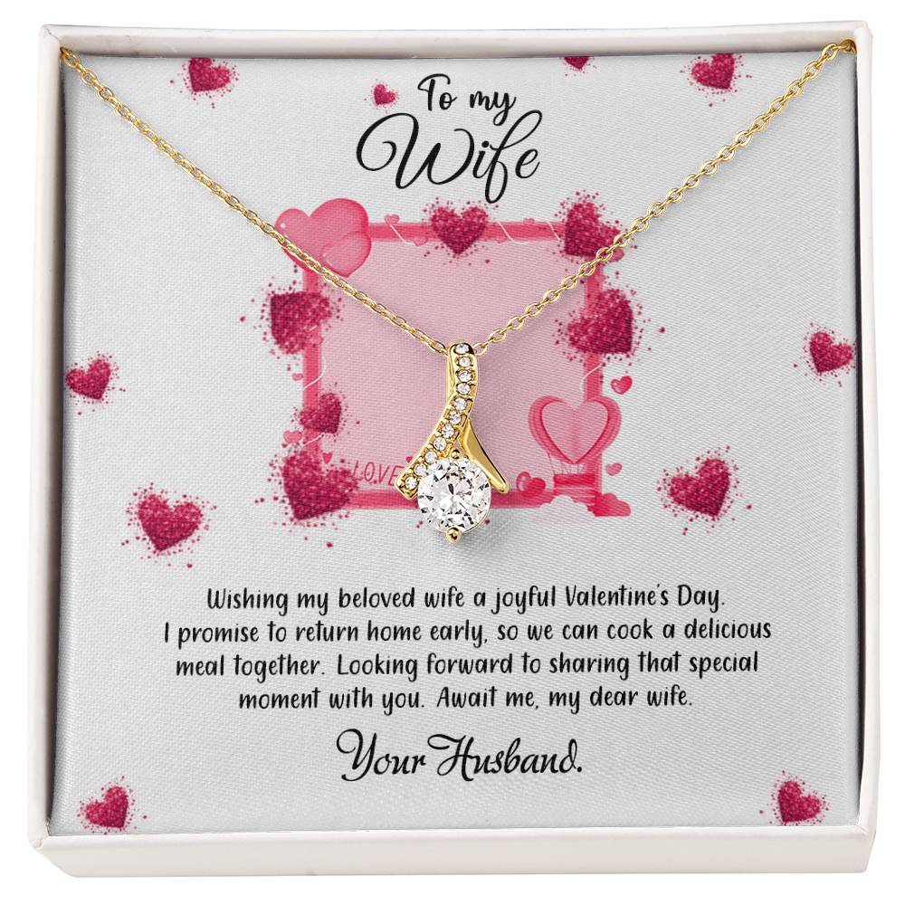 valentine-32b Alluring Beauty Necklace, Gift to my Soulmate with Message Card