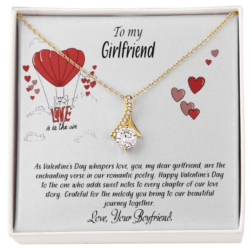 valentine-24c Alluring Beauty Necklace, Gift to my Girlfriend with Beautiful Message Card