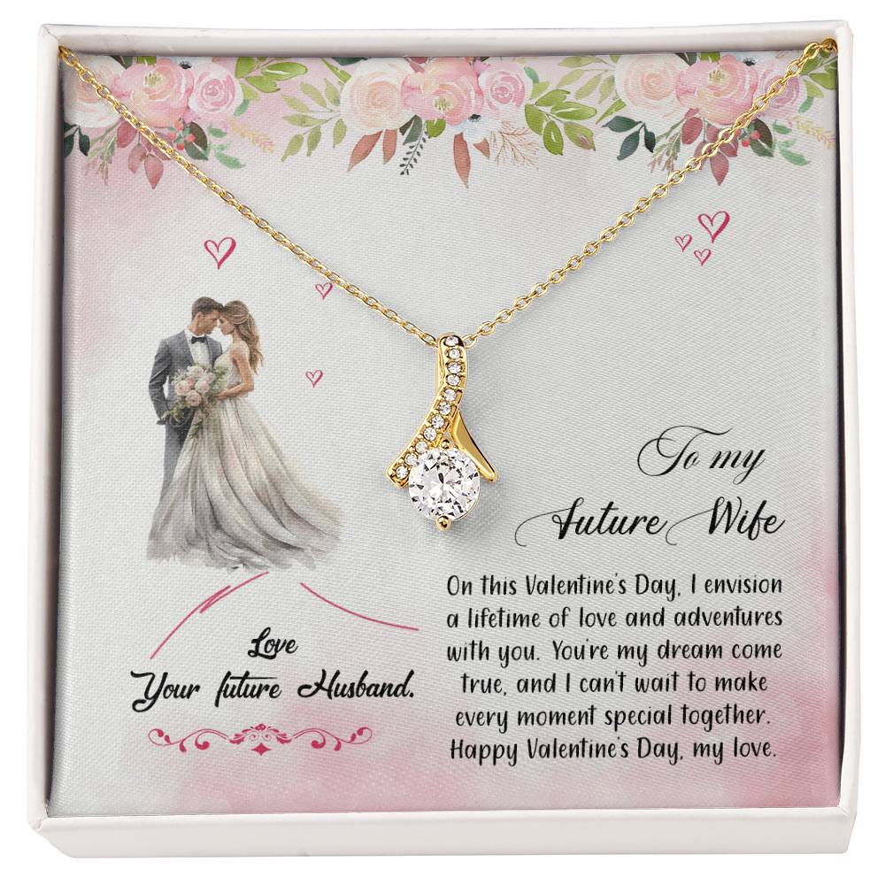 valentine-6d Alluring Beauty Necklace, Gift to my Future Wife with Beautiful Message Card