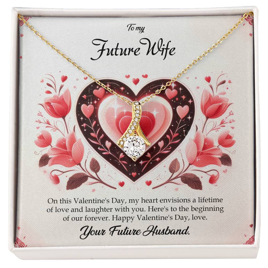 Valentine-st5d Alluring Beauty Necklace, Gift to my Future Wife with Beautiful Message Card