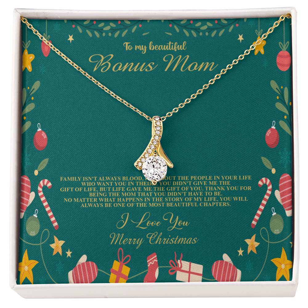 94098c Alluring Beauty Necklace, Gift to my Stepmom with Beautiful Message Card