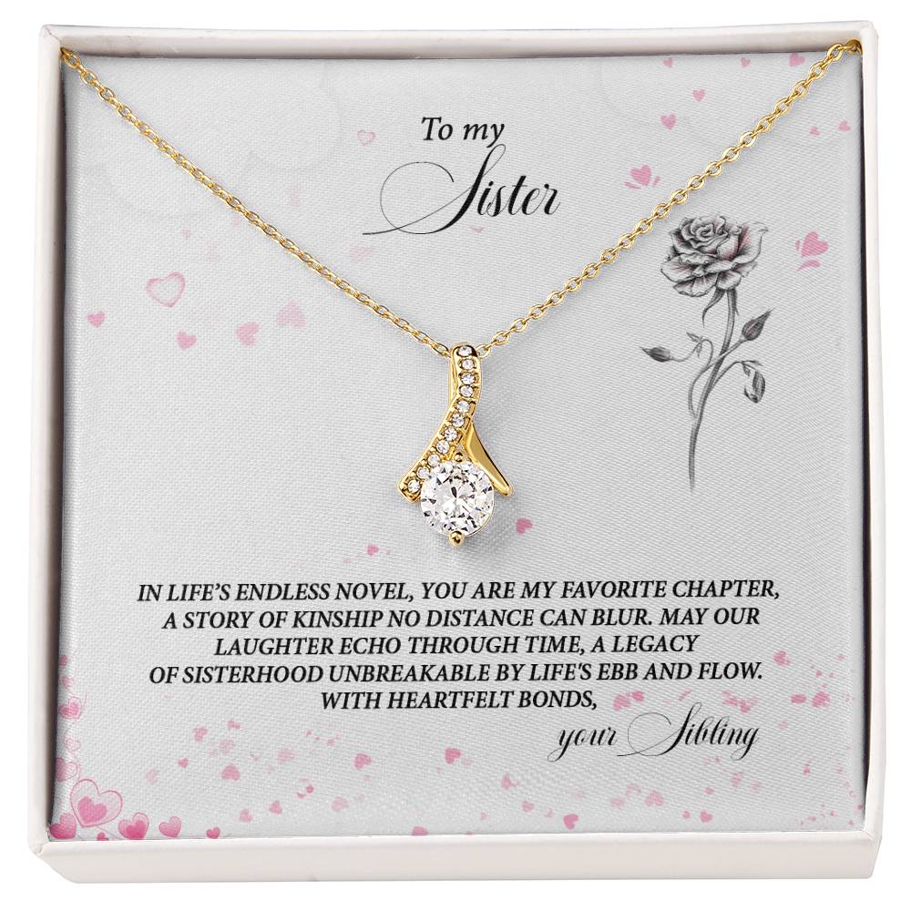 4037b Alluring Beauty Necklace, Gift to my Sister with Beautiful Message Card