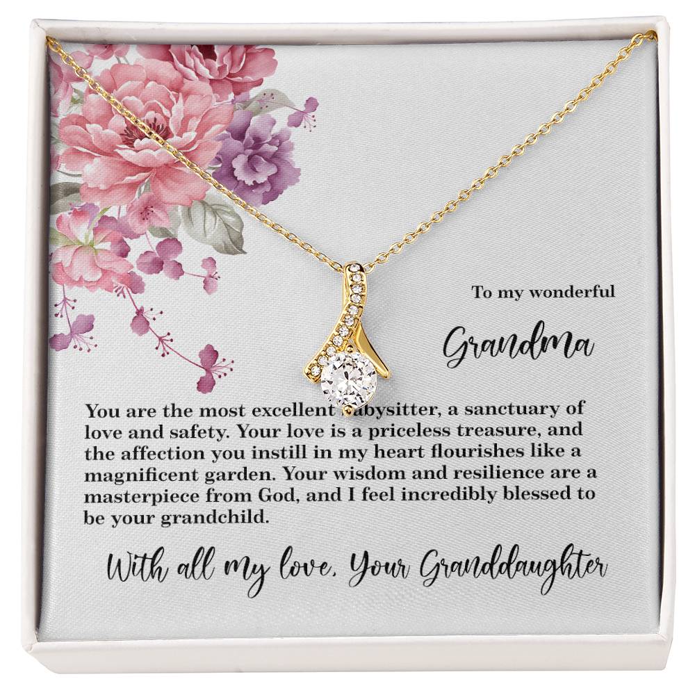 4027d Alluring Beauty Necklace, Gift to my Grandma with Beautiful Message Card