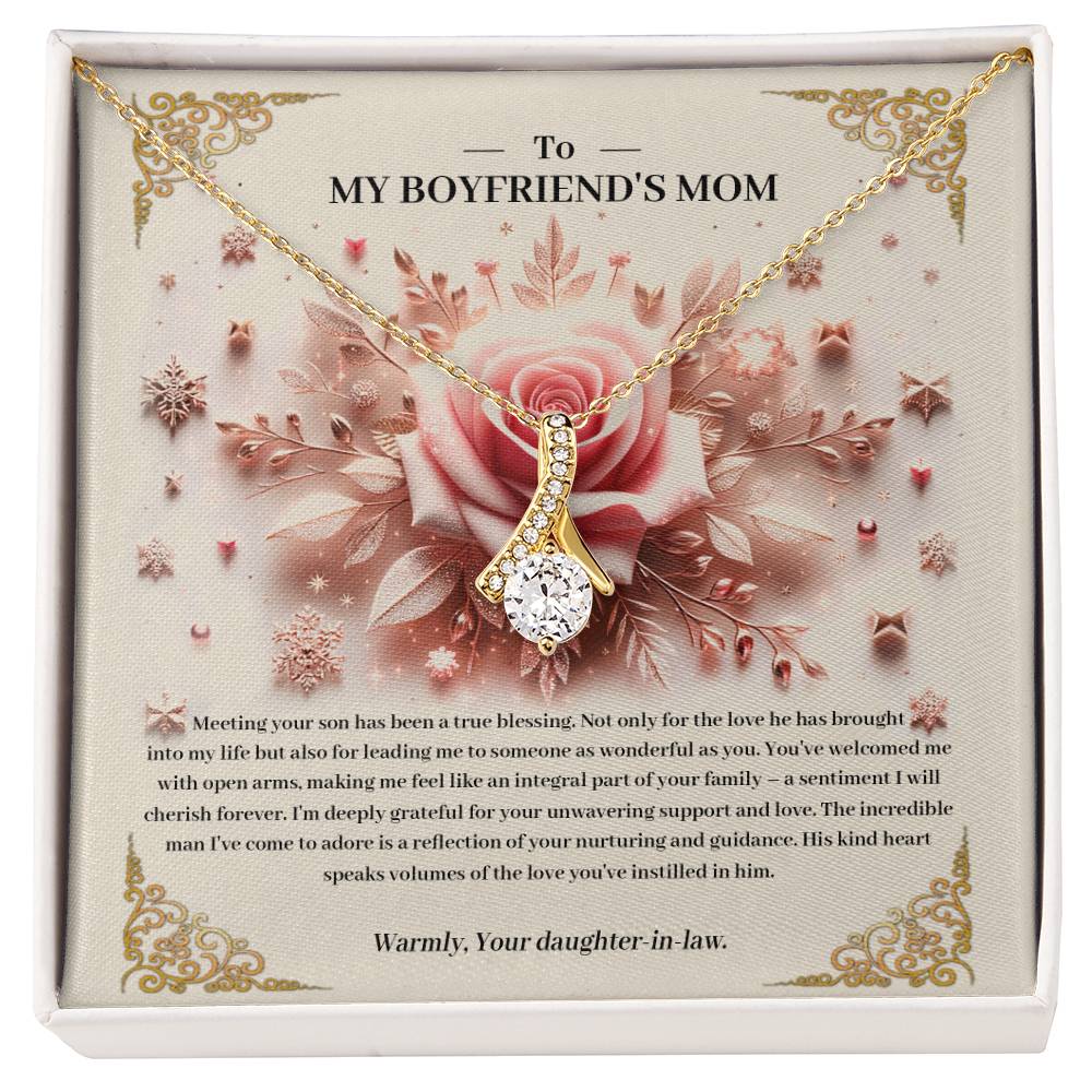 95341a Alluring Beauty Necklace, Gift to my Boyfriend's Mom with Beautiful Message Card