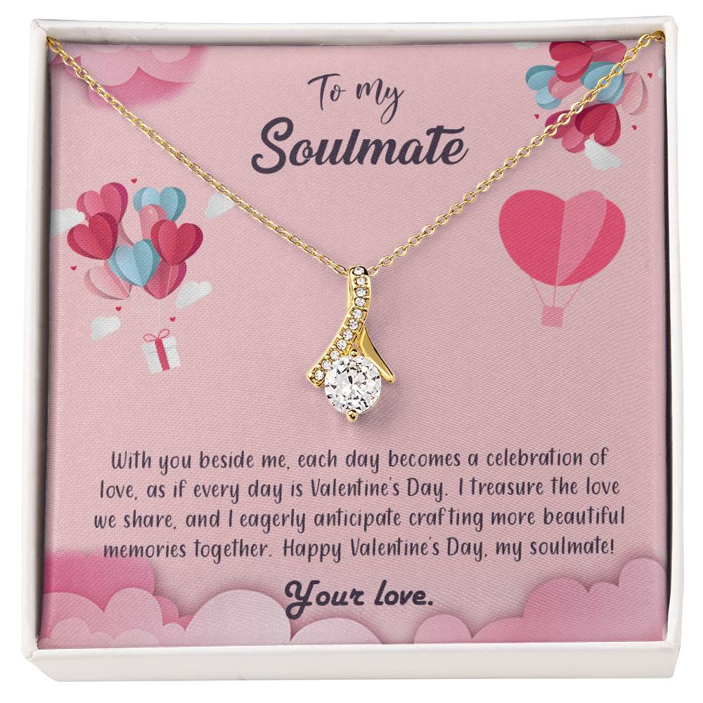 valentine-28b Alluring Beauty Necklace, Gift to my Soulmate with Message Card