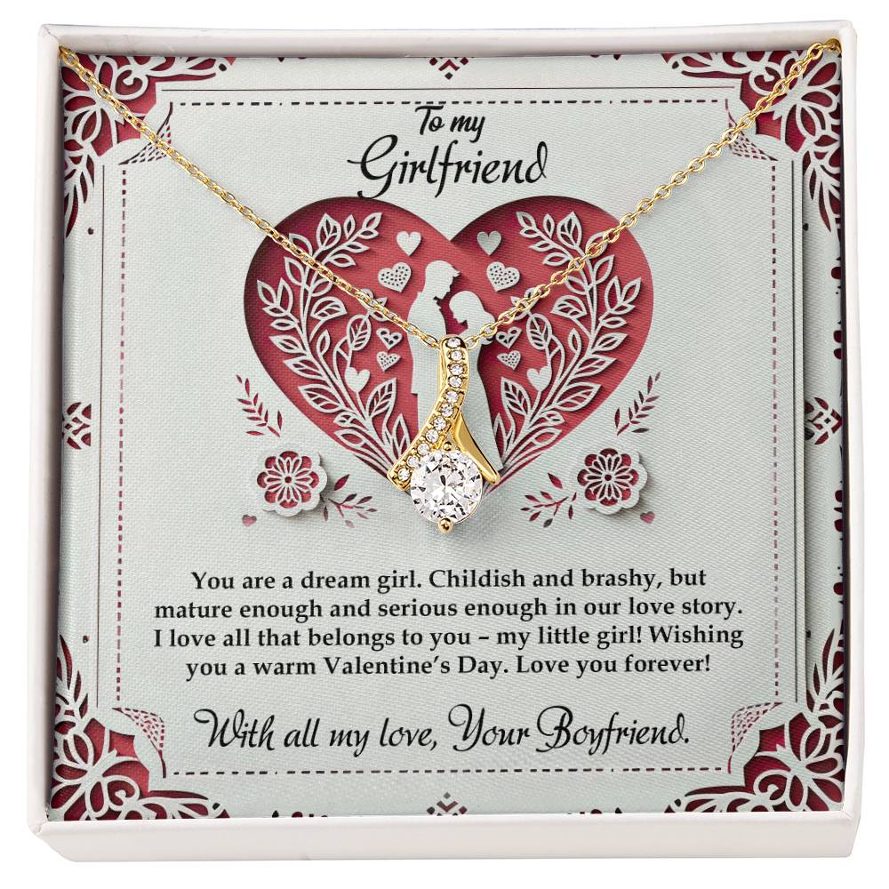 Valentine-st16c Alluring Beauty Necklace, Gift to my Girlfriend with Beautiful Message Card