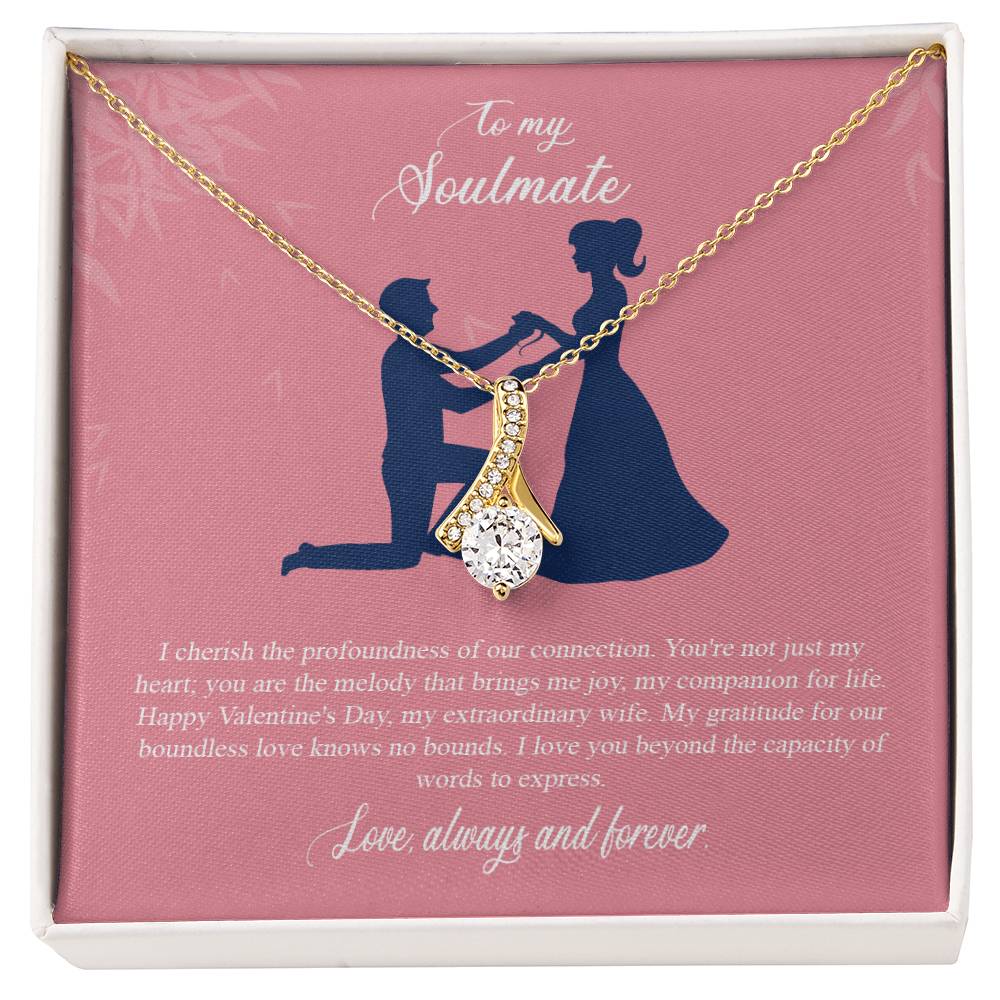 valentine-2b Alluring Beauty Necklace, Gift to my Soulmate with Message Card