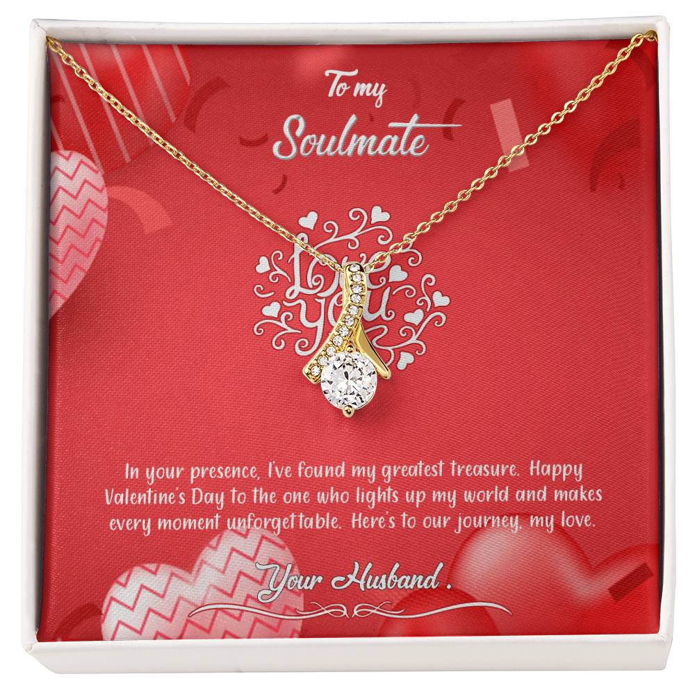 valentine-4b Alluring Beauty Necklace, Gift to my Soulmate with Message Card