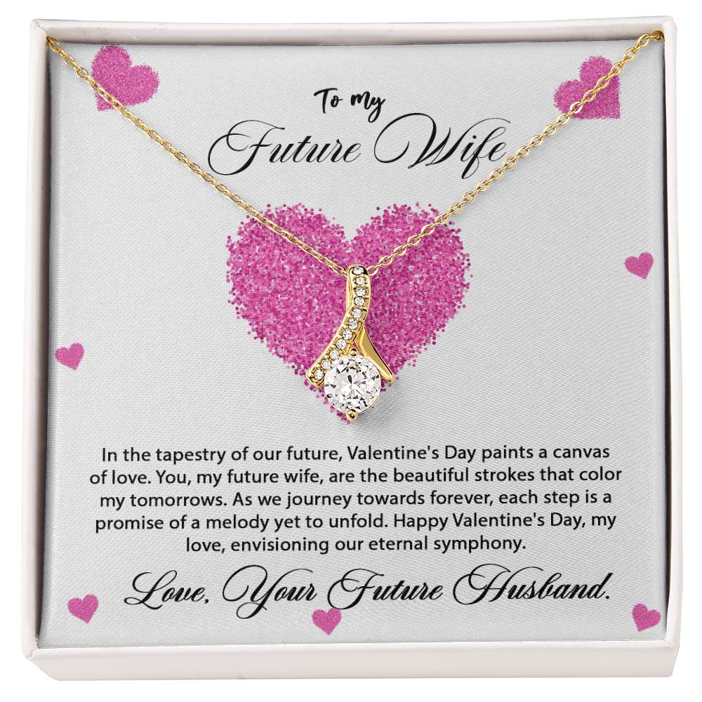 valentine-8d Alluring Beauty Necklace, Gift to my Future Wife with Beautiful Message Card